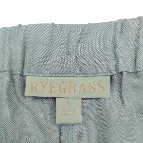 Ryegrass Luxe Jogger Pants Womens Large Green High Rise Flat Front Rayon Relaxed - Picture 11 of 12